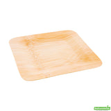 Plates, 9 Inch, Bamboo Veneer, Natural, Square, 9 Linear Inch,1 - 100 COUNT