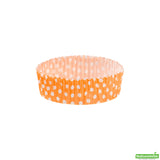 Cups, Baking, 4 Ounce, Paper, Hot Orange Polka Dot, Ridged,1 - 200 COUNT