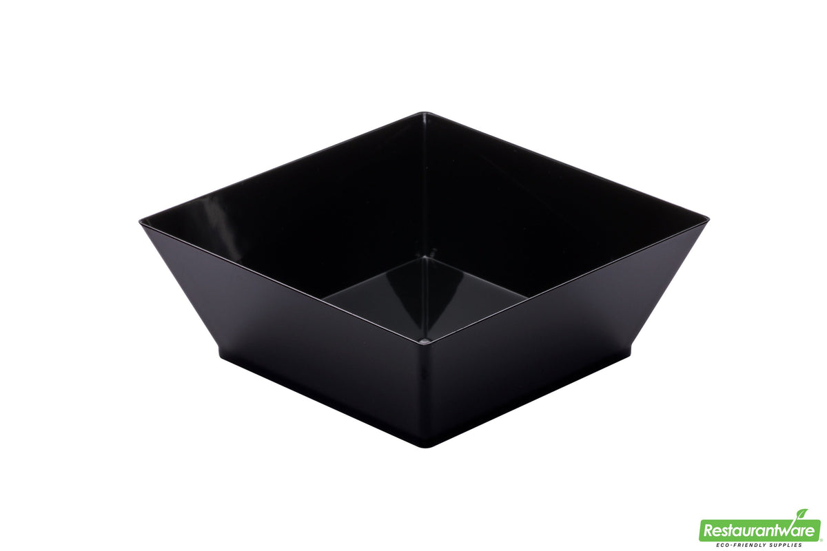Bowls, 4.3 x 4.3 x 1.6 Inch, Plastic, Black, Square, Heavyweight, 4.3 Linear Inch,1 - 100 COUNT