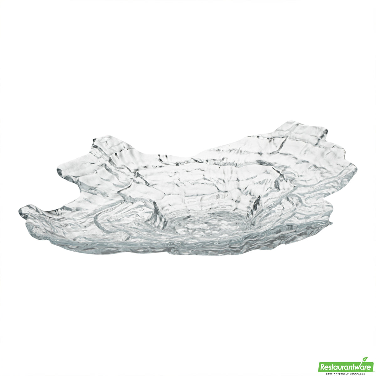 Plates, Serving, Vetri 15 x 11.5 x 2.75 Inch, Glass, Clear, Abstract Seashell,6 - 1 COUNT