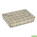 Containers, Take-Out, Bio Tek 49 Ounce, Paper, Plaid, 8.50 x 6.25 x 2 Inch, Rectangular, #2,4 - 50 COUNT