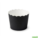 Cups, Baking, 3 Ounce, Paper, Black, Scallop, Mini 2.50 x 2.50 x 1.75 Inch, Round,200 - 1 COUNT