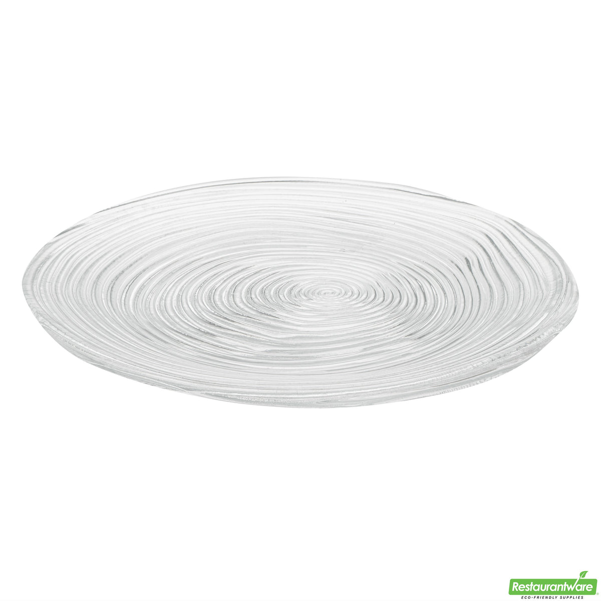Plates, Vetri 9.5 x 9.5 x 0.75 Inch, Glass Swirl, Clear, Round,6 - 1 COUNT