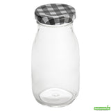 Bottles, French Countryside, 6 Ounce, Glass, with Plaid Lid, 2.25 x 2.25 x 4.75 Inch,10 - 1 COUNT