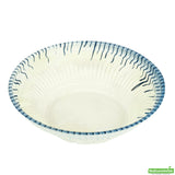 Bowls, Asian-Style, Bento Tek 10 Ounce, Plastic, White & Blue, 6.50 x 6.50 x 1.75 Inch,4 - 100 COUNT