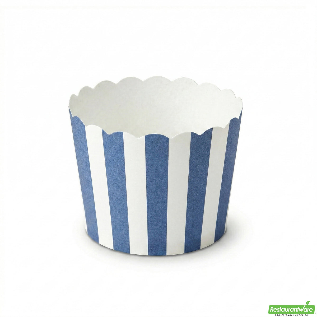 Cups, Baking, 3 Ounce, Paper, Blue Stripe, Scallop, Mini 2.50 x 2.50 x 1.75 Inch, Round,200 - 1 COUNT