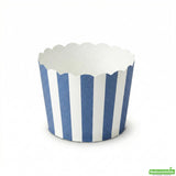 Cups, Baking, 3 Ounce, Paper, Blue Stripe, Scallop, Mini 2.50 x 2.50 x 1.75 Inch, Round,200 - 1 COUNT