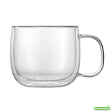 Mugs, Coffee, 17 Ounce, Glass, Double Wall, with Handle,6 - 2 COUNT