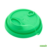 Lids, Straw Hole & Sip-Thru, Plastic, Green, with 2 Plugs, for 12/16/24 Ounce Cups,1 - 500 COUNT
