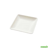 Plates, Tasting, Mini, Bagasse, White Modern Design, Square,1 - 100 COUNT