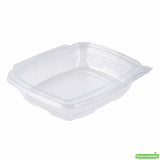 Container, Tamper Tek 48 Ounce, Plastic, Clear, Rectangular, 8.75 x 7.75 x 1.75 Inch, with Lid, Tamper-Evident,100 - 1 COUNT