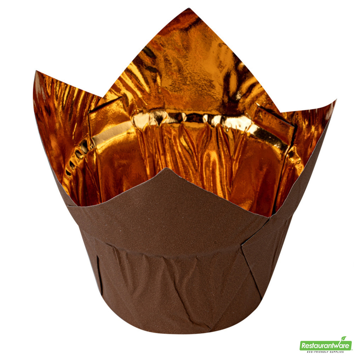 Cups, Baking, 3.90 Ounce, Foil Paper, Brown, Tulip, 3.25 x 3.25 x 3.25 Inch,500 - 1 COUNT