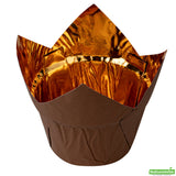 Cups, Baking, 3.90 Ounce, Foil Paper, Brown, Tulip, 3.25 x 3.25 x 3.25 Inch,500 - 1 COUNT