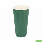 Cups, Hot, 20 Ounce, Paper, Forest Green, Ripple Wall,1 - 250 COUNT