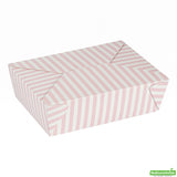Containers, Take-Out, Bio Tek 71 Ounce, Paper, Pink & White Stripe, 8.50 x 6.25 x 2.50 Inch, #3, Rectangular,4 - 50 COUNT