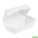 Containers, Hot Dog & Sandwich, 6.75 x 3.5 x 3.5 Inch, Paper, White, Rectangular, Clamshell,1 - 100 COUNT