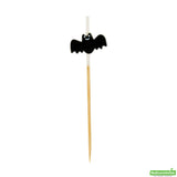 Skewers, 3.50 Inch, Bamboo, Black, Bat,10 - 100 COUNT