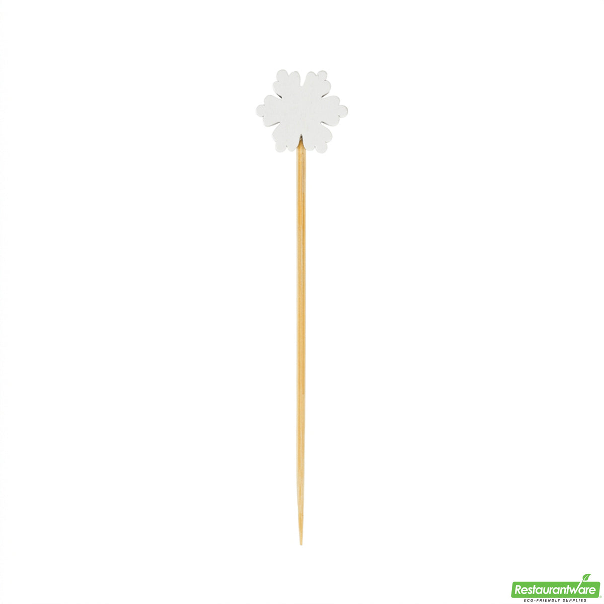 Skewers, 3.50 Inch, Bamboo, White, Snowflake,10 - 100 COUNT
