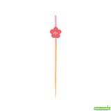 Skewers, Pink Flower, 3.5 Inch, Bamboo,1 - 1000 COUNT