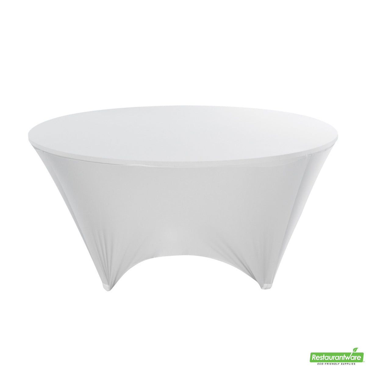 Table Covers, 72 Inch, Spandex, White, Round,1 - 10 COUNT