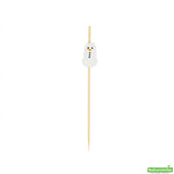 Skewers, 3.50 Inch, Bamboo, White, Snowman,10 - 100 COUNT