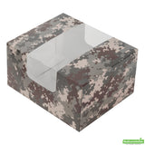 Boxes, Pastry & Cake, Pastry Tek 7 x 6 x 4 Inch, Paper, Camouflage, with Window,100 - 1 COUNT