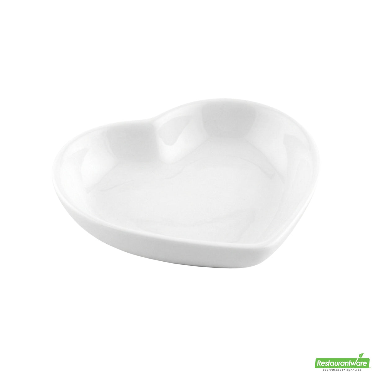 Plates, Mini Heart, Porcelain, 3.3 Inch, White, 3.31 Linear Inch,1 - 10 COUNT