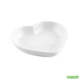 Plates, Mini Heart, Porcelain, 3.3 Inch, White, 3.31 Linear Inch,1 - 10 COUNT