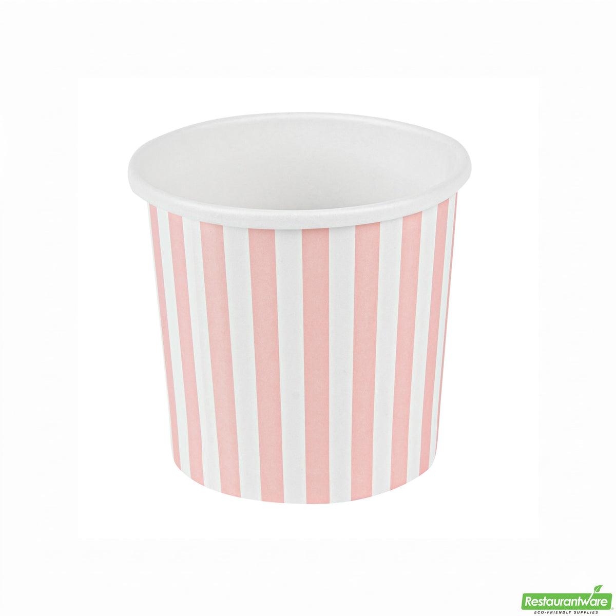Containers, Soup, Bio Tek 12 Ounce, Paper, Pink & White Stripe, 3.50 x 3.50 x 3.50 Inch, Round,8 - 25 COUNT