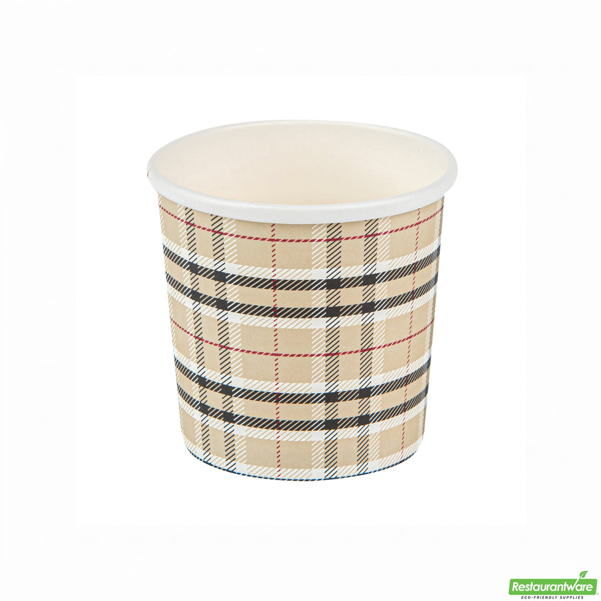 Containers, Soup, Bio Tek 12 Ounce, Paper, Plaid, 3.50 x 3.50 x 3.50 Inch, Round,8 - 25 COUNT