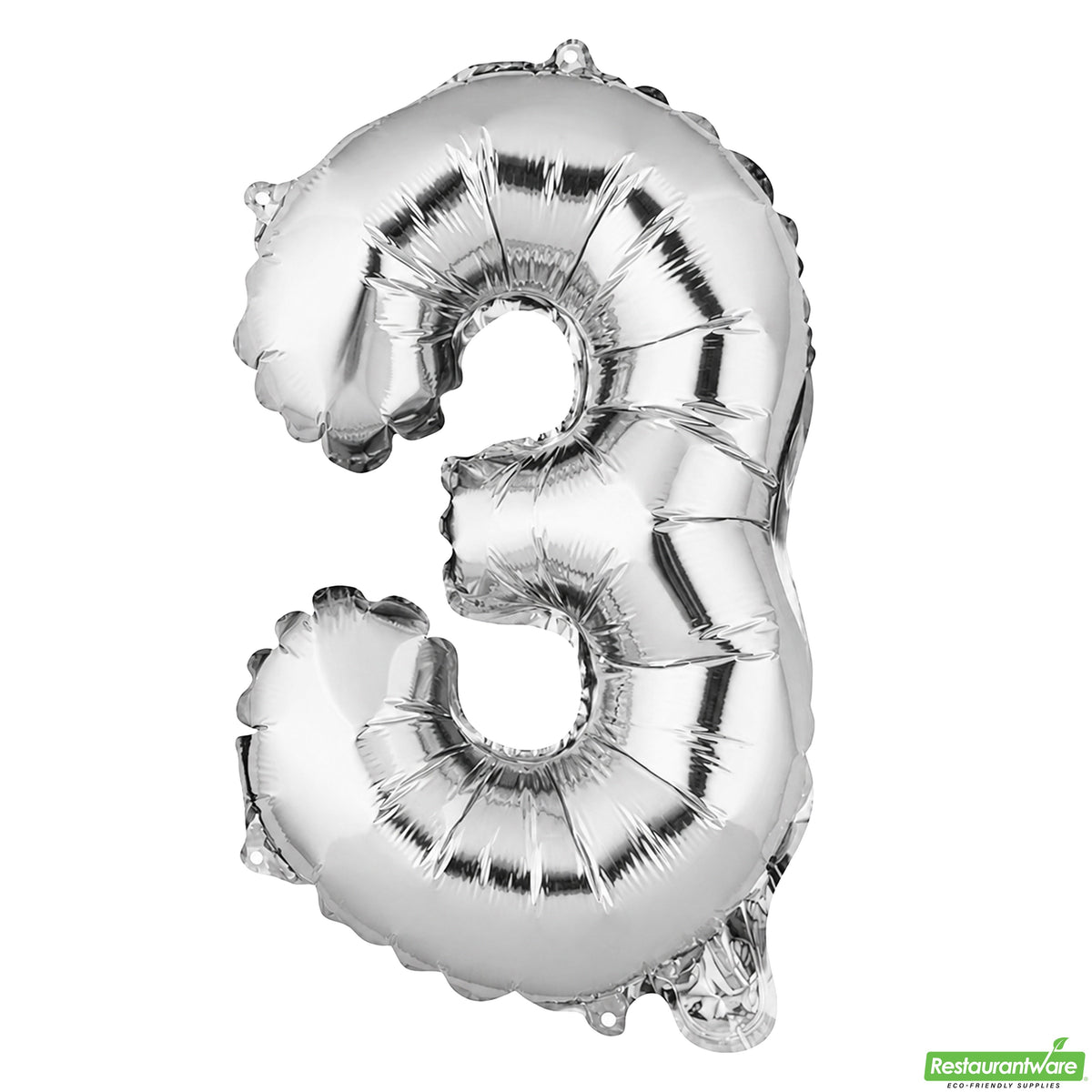 Balloon, Mylar, Balloonify 16 Inch, Number 3, Silver,1 - 1 EACH