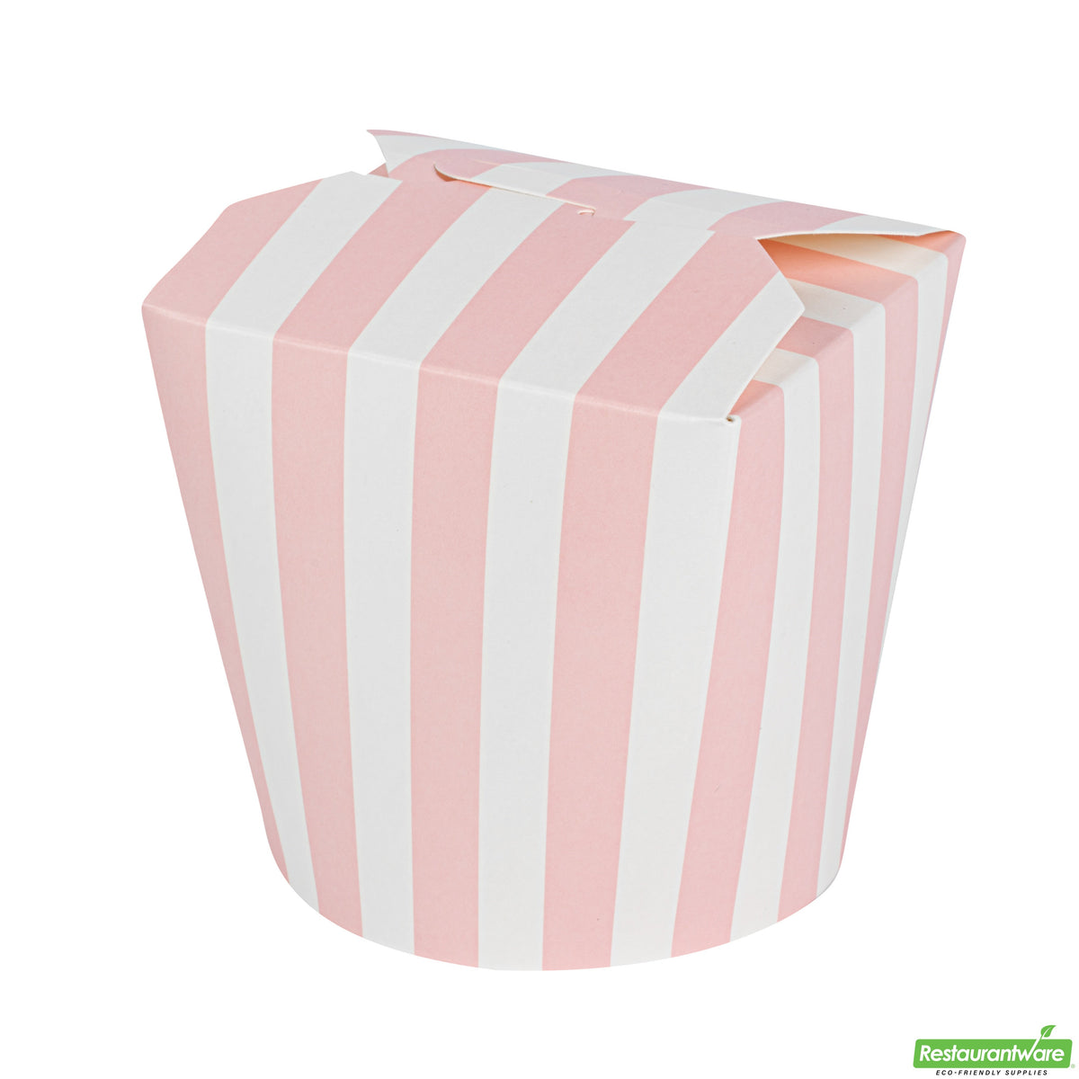 Containers, Take-Out Noodle, Bio Tek 26 Ounce, Paper, Pink & White Stripe, 4 x 3.50 x 3.75 Inch, Round,4 - 50 COUNT