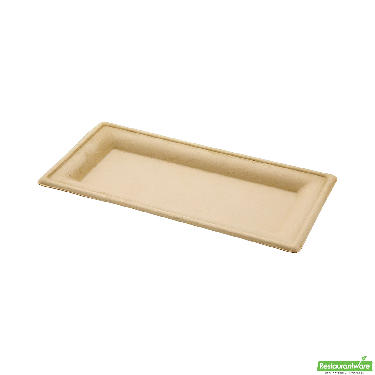 Plates, 10 x 5 x 0.5 Inch, Molded Fiber, Natural, Rectangular, Biodegradeable, Sugarcane,1 - 100 COUNT