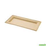 Plates, 10 x 5 x 0.5 Inch, Molded Fiber, Natural, Rectangular, Biodegradeable, Sugarcane,1 - 100 COUNT