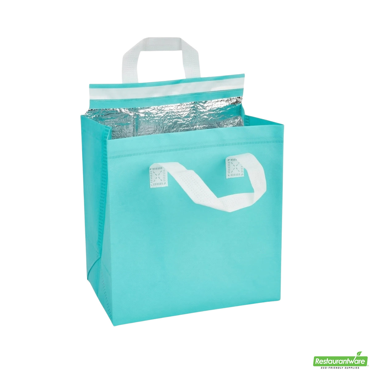Bags, Take-Out, Bag Tek 9.5 x 6 x 10.25 Inch, Fabric, Teal, Insulated, Tamper-Evident,4 - 25 COUNT