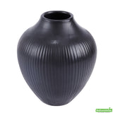 Vase, Table Art, 7 x 7 x 8 Inch, Ceramic, Black, Balloon Shape,1 - 1 EACH