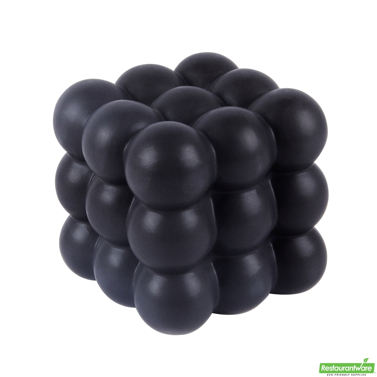 Vase, Table Art, 4.50 x 4.50 x 4.25 Inch, Ceramic, Black, Bubble Cube,1 - 1 EACH