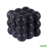 Vase, Table Art, 4.50 x 4.50 x 4.25 Inch, Ceramic, Black, Bubble Cube,1 - 1 EACH
