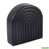 Vase, Table Art, 6 x 2 x 6.25 Inch, Ceramic, Black, Rainbow Shape,1 - 1 EACH