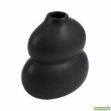 Vase, Table Art, 6.50 x 4 x 7 Inch, Ceramic, Black, Gourd Shape,1 - 1 EACH