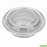 Boxes, To-Go, Asporto 16 Ounce, Microwavable Plastic, Silver, 6.25 x 6.25 x 1.75 Inch, Includes Clear Plastic Lid, Round,2 - 50 COUNT