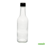 Bottles, Woozy, Vetri 9 Ounce, Glass, 2.25 x 2.25 x 7.75 Inch, Black Cap,10 - 1 COUNT
