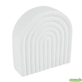 Vase, Table Art, 6 x 2 x 6.25 Inch, Ceramic, White, Rainbow Shape,1 - 1 EACH