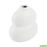 Vase, Table Art, 6.50 x 4 x 7 Inch, Ceramic, White, Gourd Shape,1 - 1 EACH