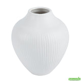 Vase, Table Art, 7 x 7 x 8 Inch, Ceramic, White, Balloon Shape,1 - 1 EACH