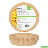 Liners, Air Fryer, Pastry Tek 8 x 8 x 1.75 Inch, Silicone-Coated Paper, Unbleached, Round,100 - 1 COUNT