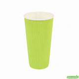 Cups, Hot, 20 Ounce, Paper, Eco Green, Ripple Wall,1 - 250 COUNT