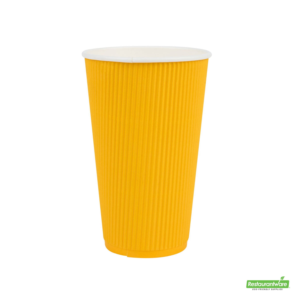Cups, Hot, 16 Ounce, Paper, Yellow, Ripple Wall,1 - 500 COUNT