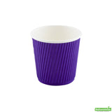 Cups, Hot, 4 Ounce, Paper, Royal Purple, Ripple Wall, 4 Ounce,1 - 500 COUNT