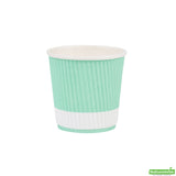 Cups, Hot, 4 Ounce, Paper, Light Green, Ripple Wall, 4 Ounce,1 - 500 COUNT